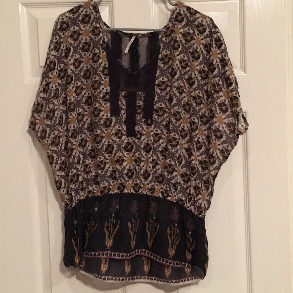 Free people • cap sleeve floral top